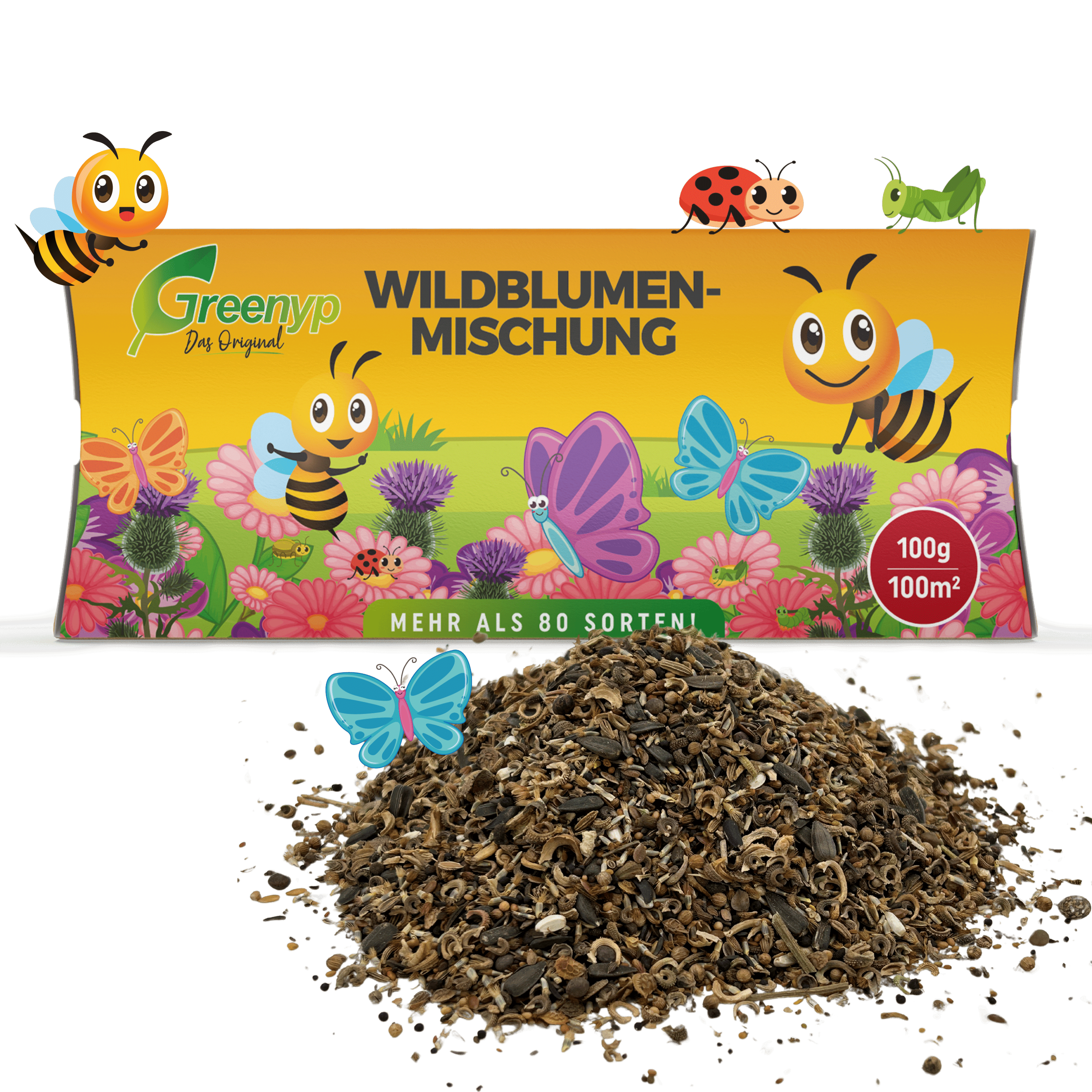 Wildblumenmischung- Heimische Wildblumenarten für Bienen, Schmetterlinge & Insekten